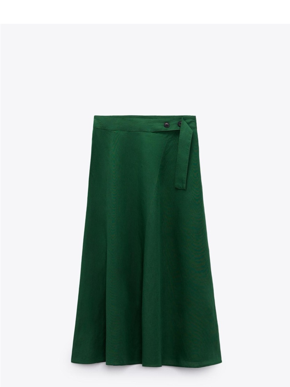 Linen blend Midi Skirt Green xsmall - Picture 6 of 10